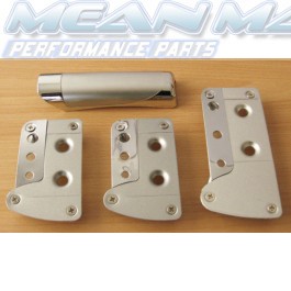 Sports Car Pedals with Chrome Detailing and Handbrake Set